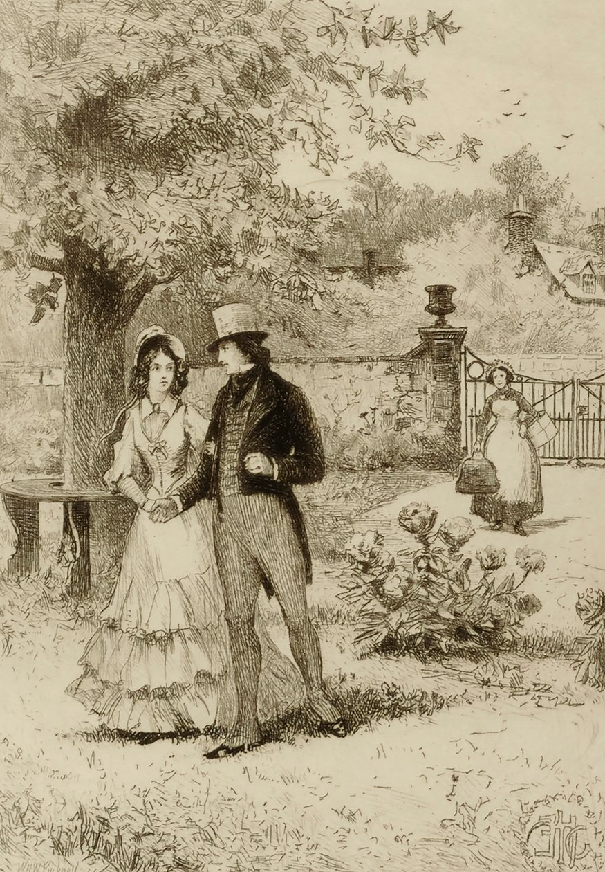 Sin título (pareja paseando por un jardín) de William Harry Warren Bicknell
