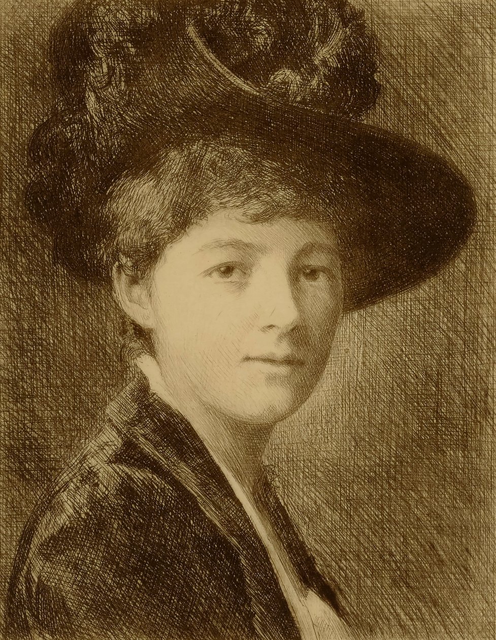Sin título (mujer con sombrero de plumas) de William Harry Warren Bicknell