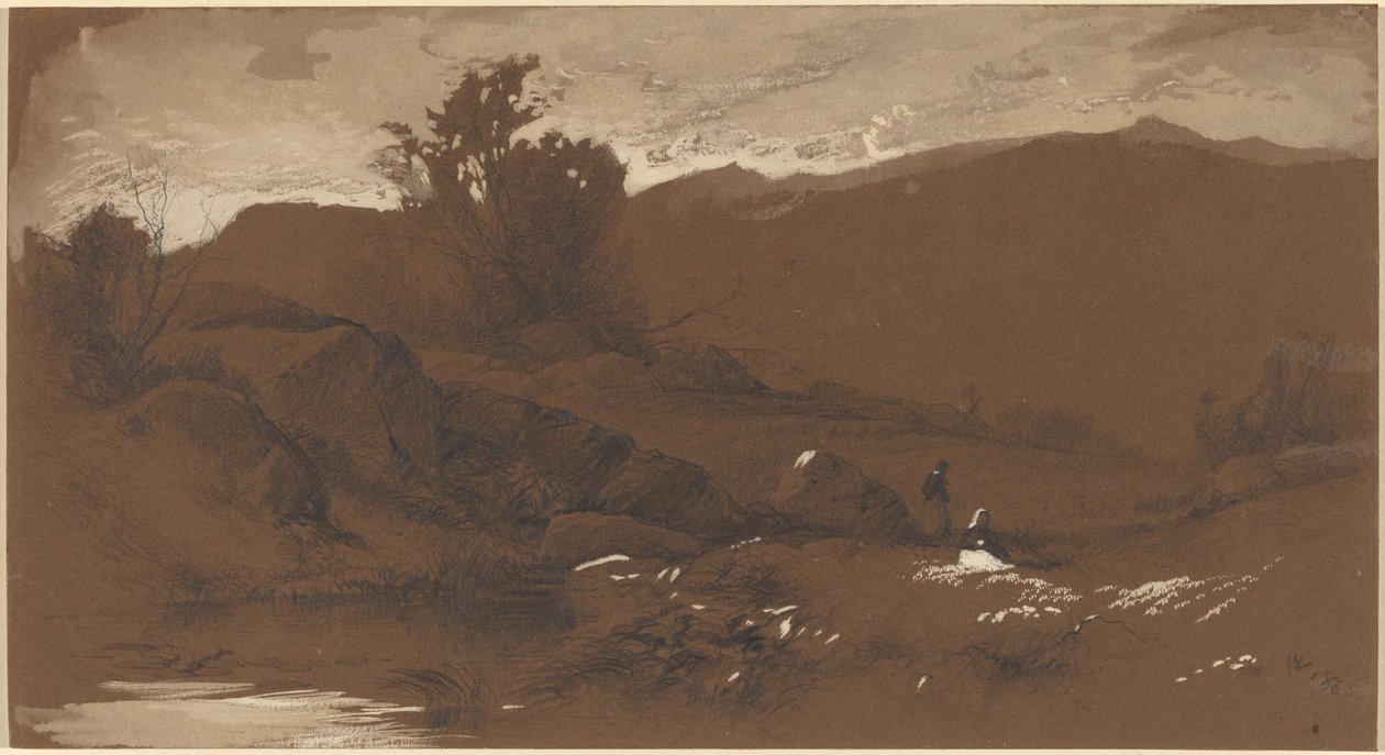 Figuras en un paisaje de William Hart