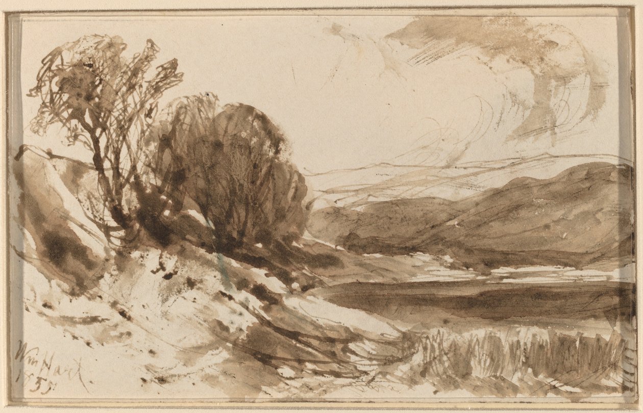 Paisaje montañoso con árboles de William Hart