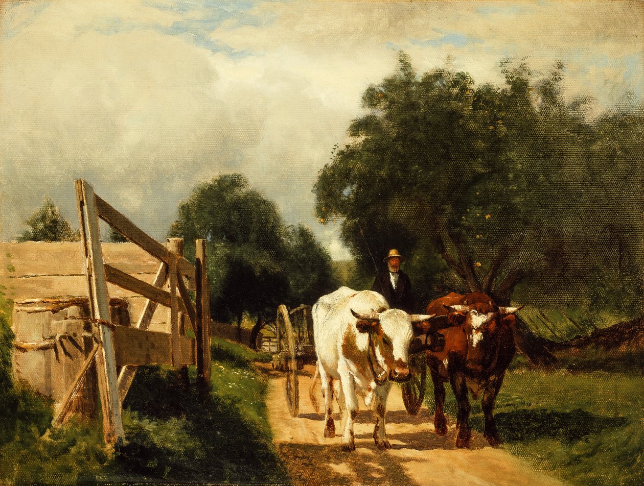 La carreta de bueyes (óleo sobre lienzo) de William Hart