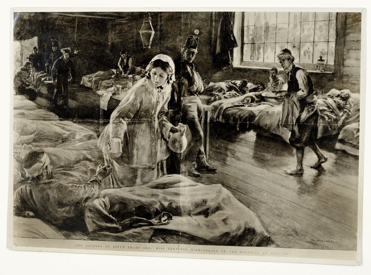 La heroína de hace cincuenta años: Miss Florence Nightingale en el hospital de Scutari, pub. en The Graphic, 19 de noviembre de 1904 de William Hatherell