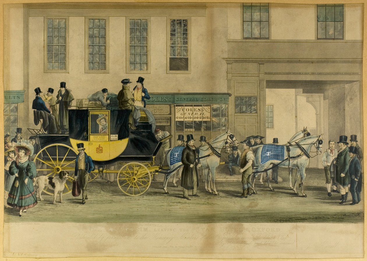 El Blenheim, saliendo del Star Hotel, Oxford de William Havell