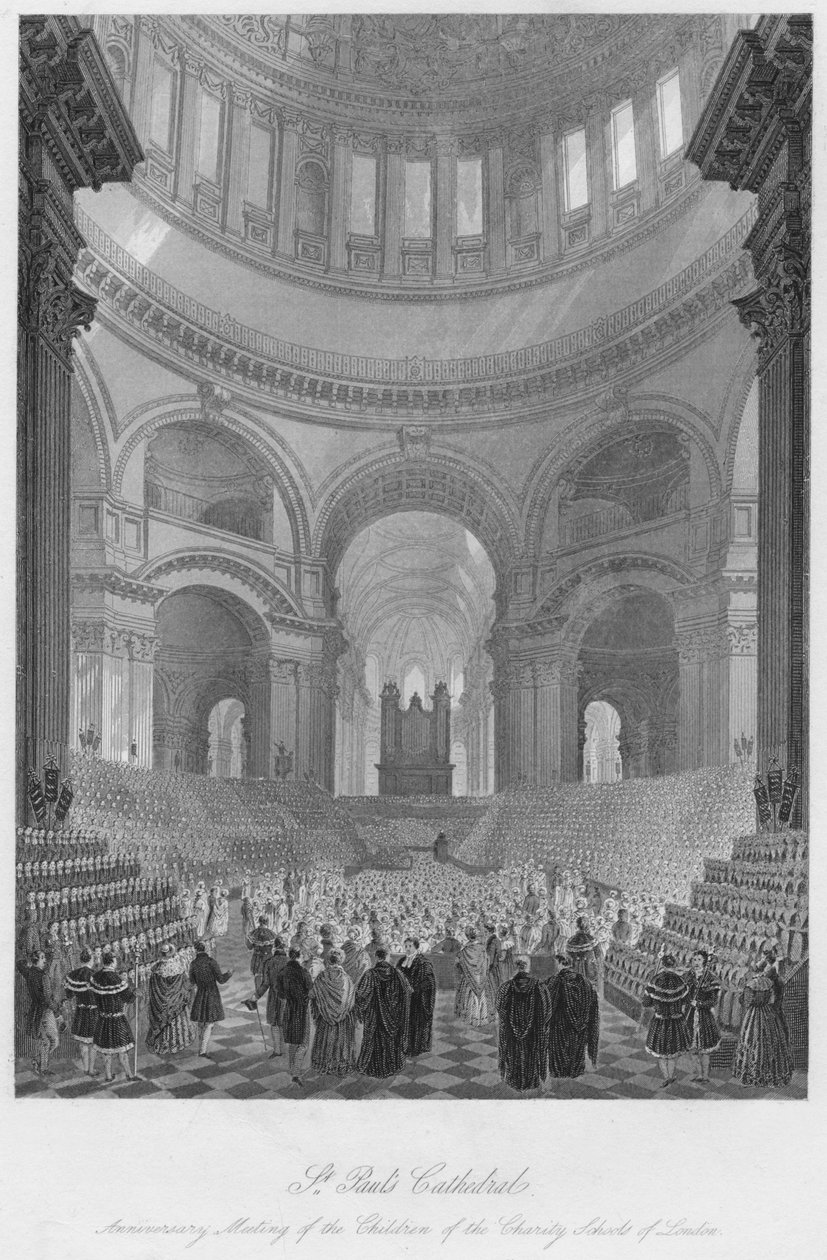 Catedral de San Pablo. Reunión Aniversario de los Niños de las Escuelas de Caridad de Londres, c1841 de William Haydon Fuge