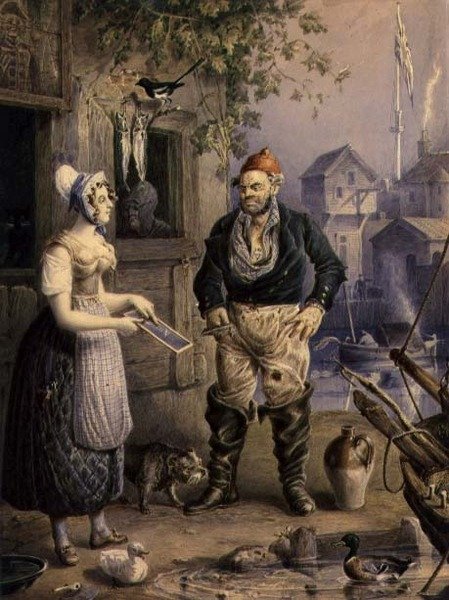 Un Pescador y una Doncella, c.1830 de William Heath
