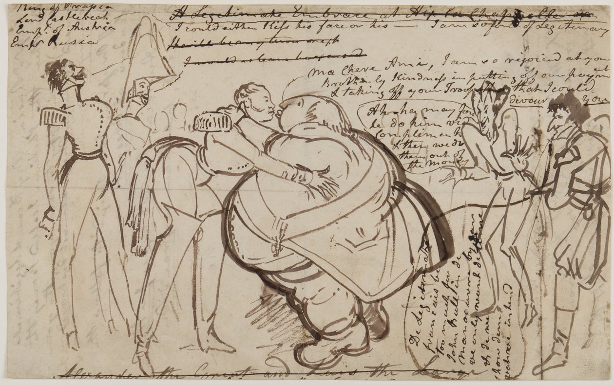 Un beso en el Congreso, 1818 de William Heath