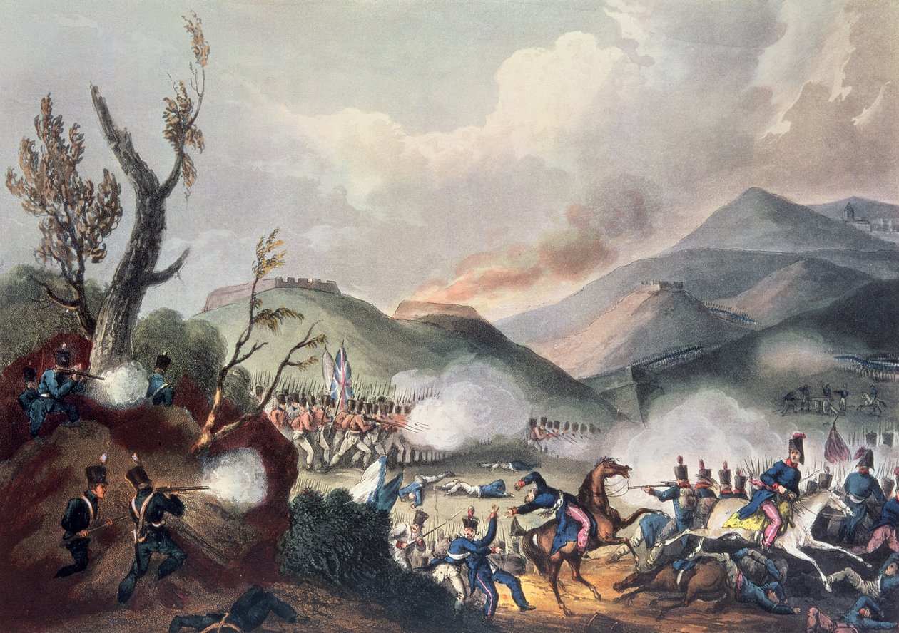 Batalla de Busaco, 27 de septiembre de 1810, grabado por Thomas Sutherland (n. c. 1785) de William Heath
