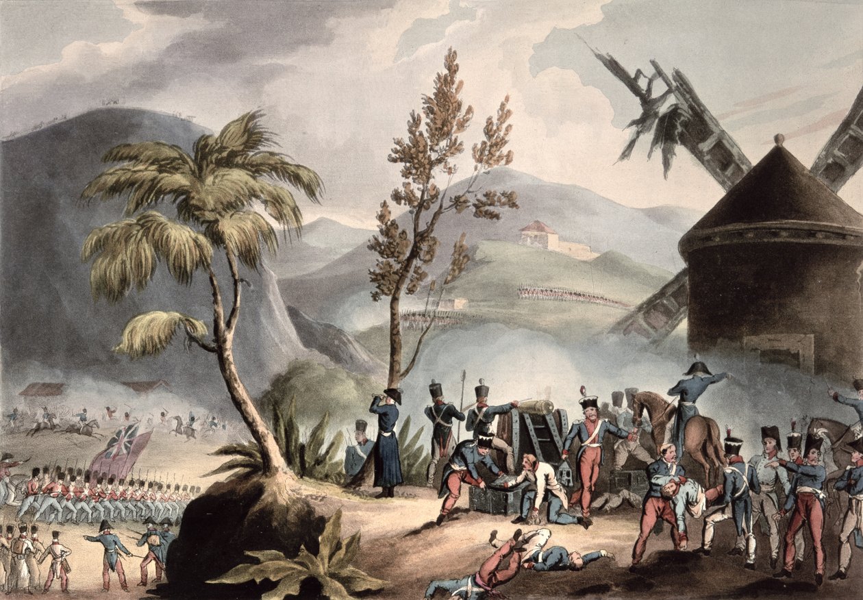 Batalla de Roleia, 17 de agosto de 1808, grabado por Thomas Sutherland (aguafuerte) de William Heath
