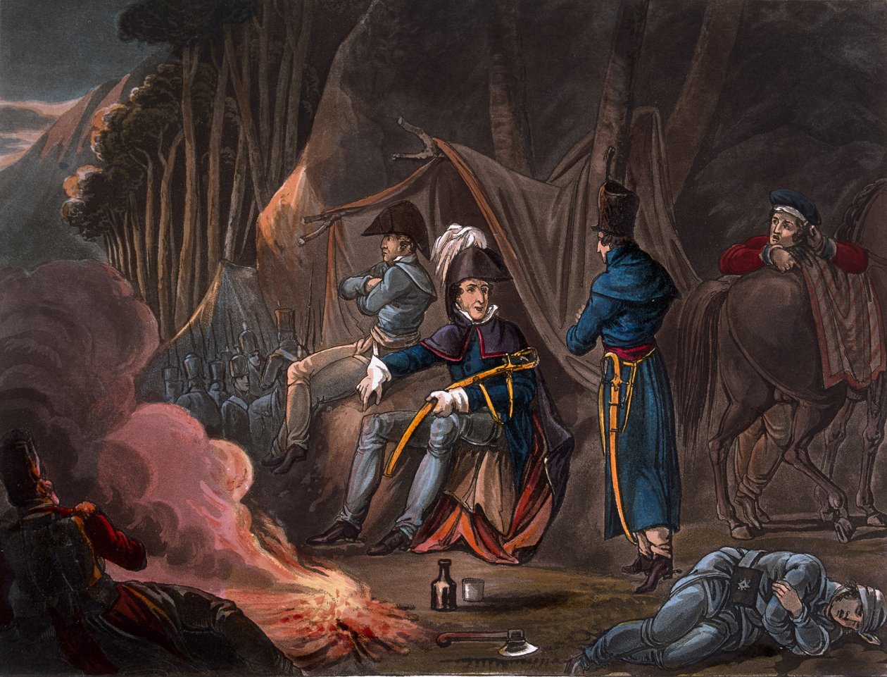 Deteniéndose en los Pirineos en julio de 1813, grabado por J.C. Stadler, publicado por Thomas Tegg, 1818 de William Heath