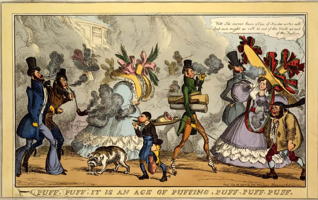 Puff, Puff, es una era de soplidos, Puff, Puff, Puff, pub. Thos. McLean, Londres, 1827 de William Heath