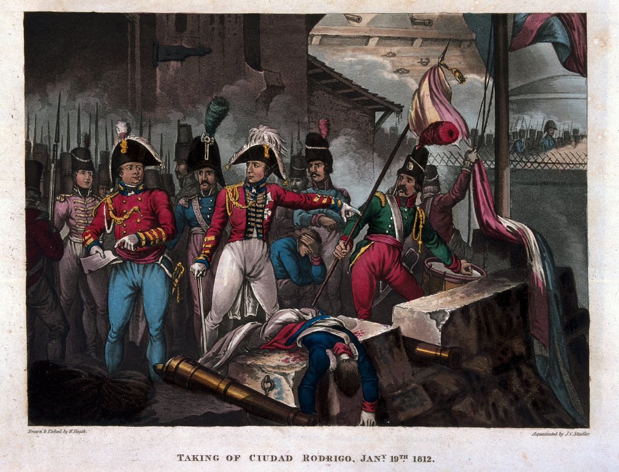Toma de Ciudad Rodrigo el 19 de enero de 1812, publicado en 1818 de William Heath