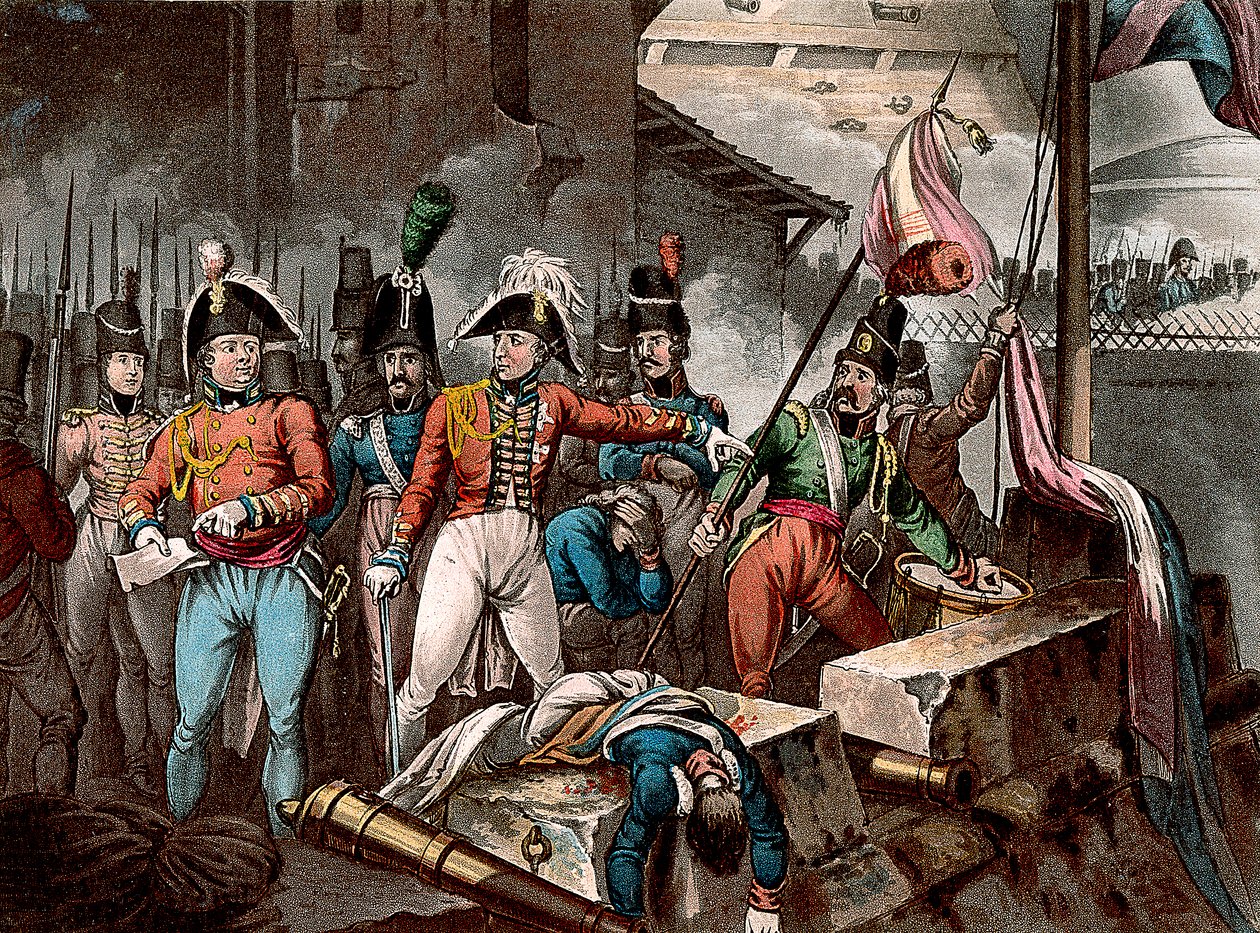 El Duque de Wellington en la toma de Ciudad Rodrigo, España, Guerra Peninsular, 1812 c. 1818 de William Heath