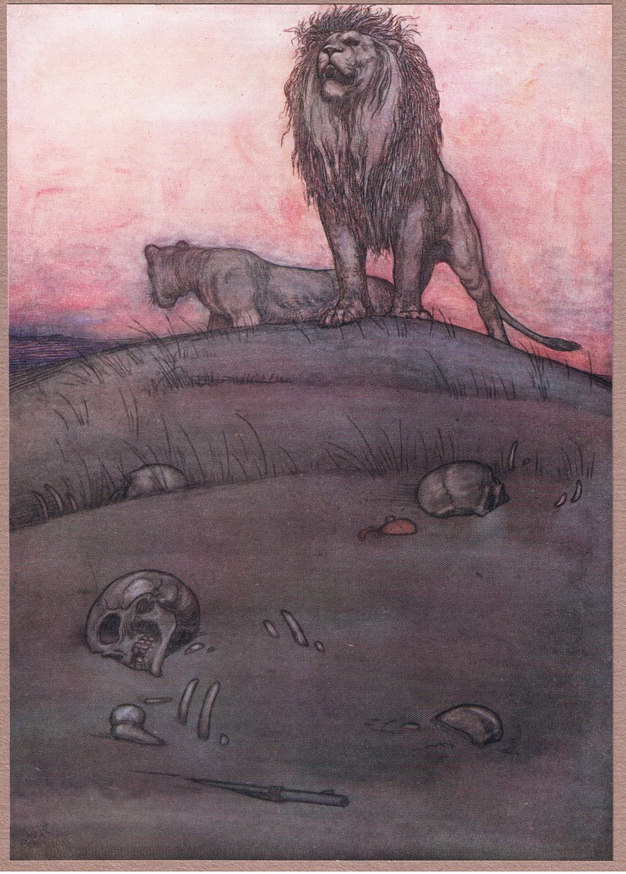 En la deriva de arena, al lado del veldt de William Heath Robinson