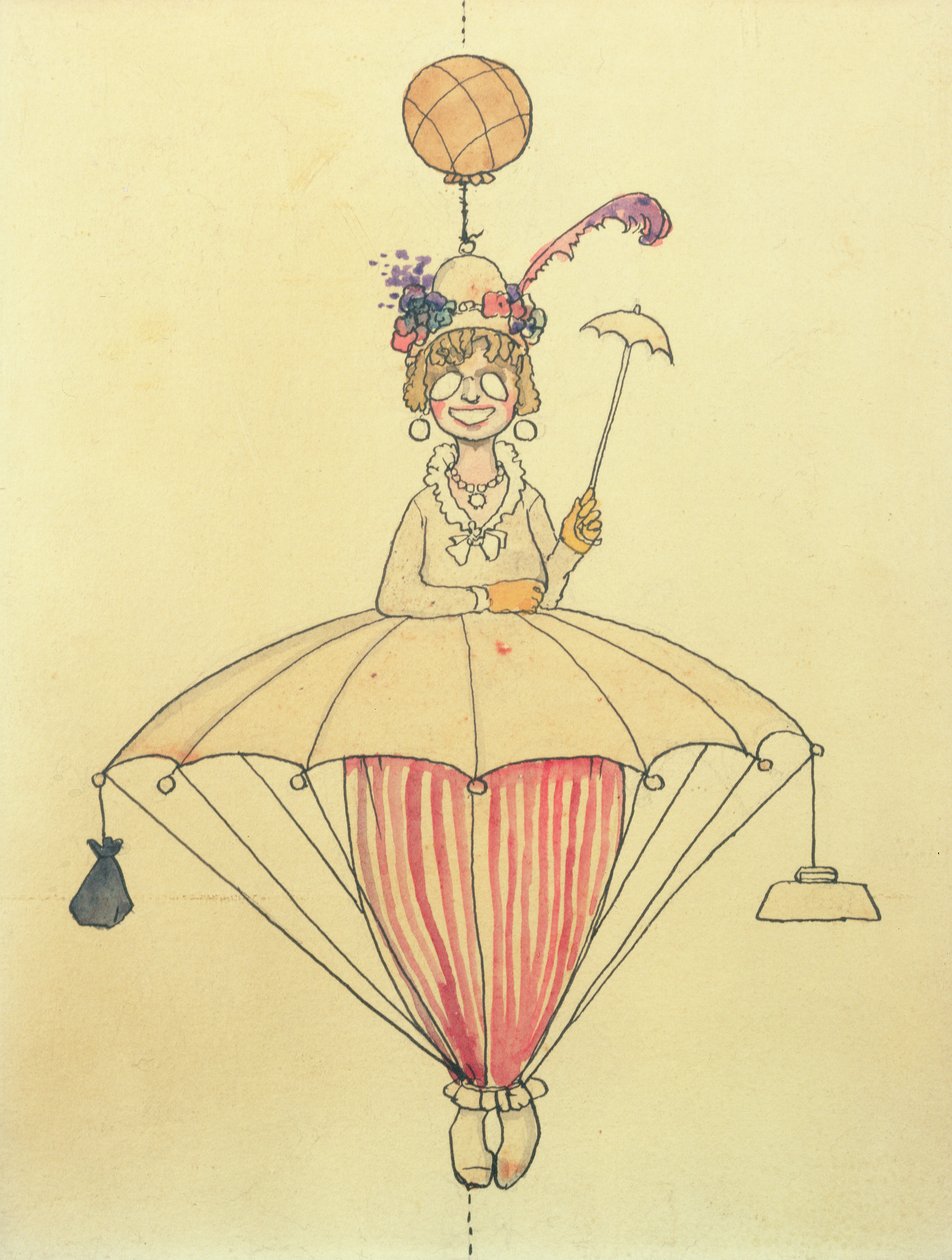 El sistema de viaje aéreo personal para damas de William Heath Robinson