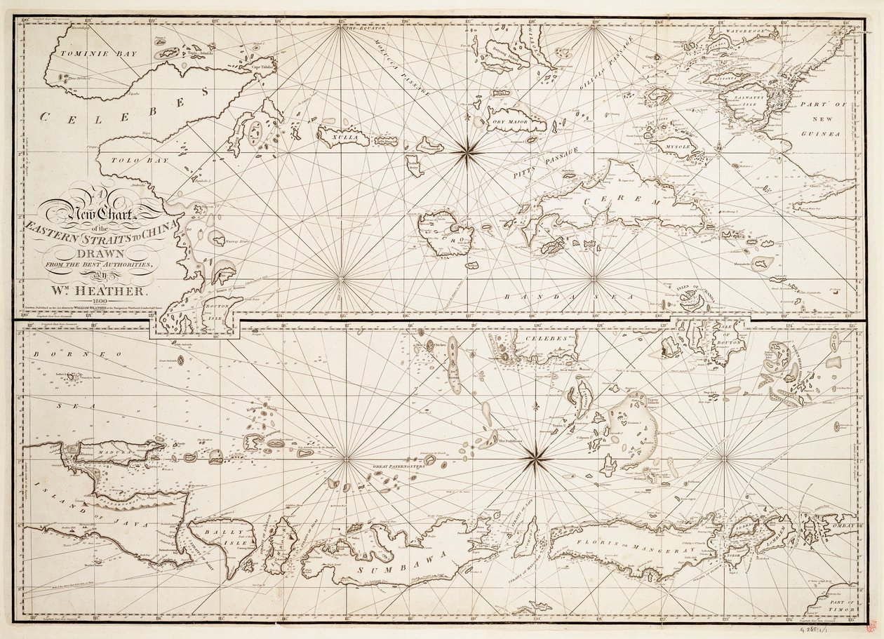 Una nueva carta del Estrecho Oriental a China de William Heather