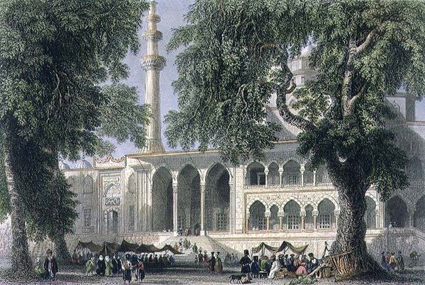 Yeni Djami, o Mezquita de la Sultana Valide, Estambul, grabado por J.C. Varrall, c.1850 de William Henry (after) Bartlett