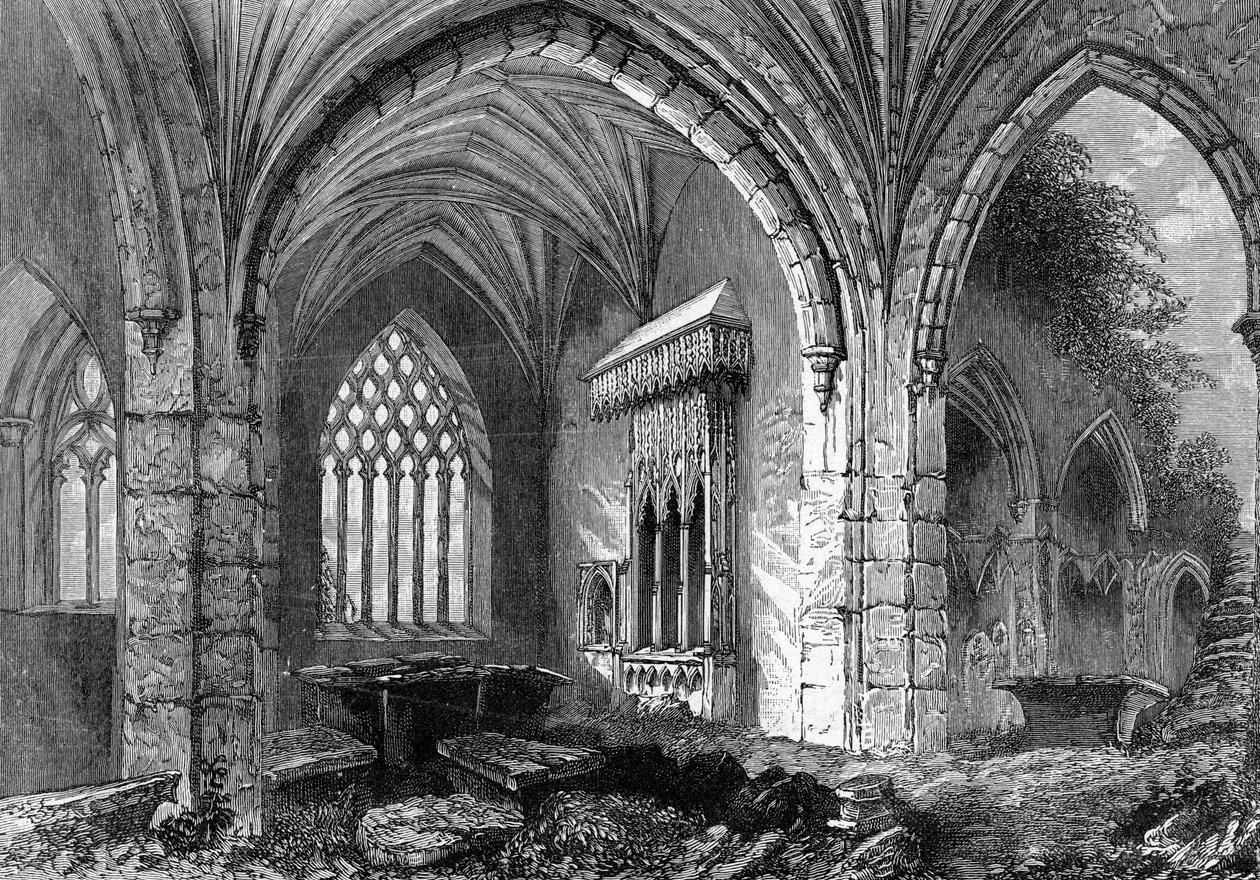 Abadía de la Santa Cruz, c.1841 de William Henry Bartlett