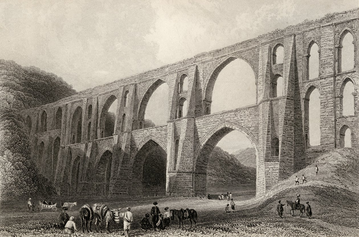 Acueducto del emperador Valente, cerca de Pyrgo, Turquía, grabado por R. Wallis de William Henry Bartlett