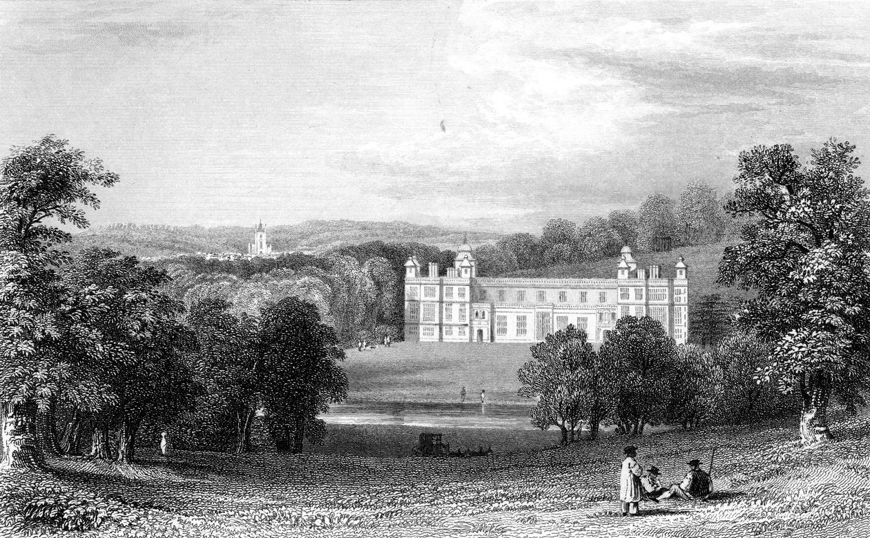 Audley End, Essex, grabado por Henry Adlard, 1832 de William Henry Bartlett