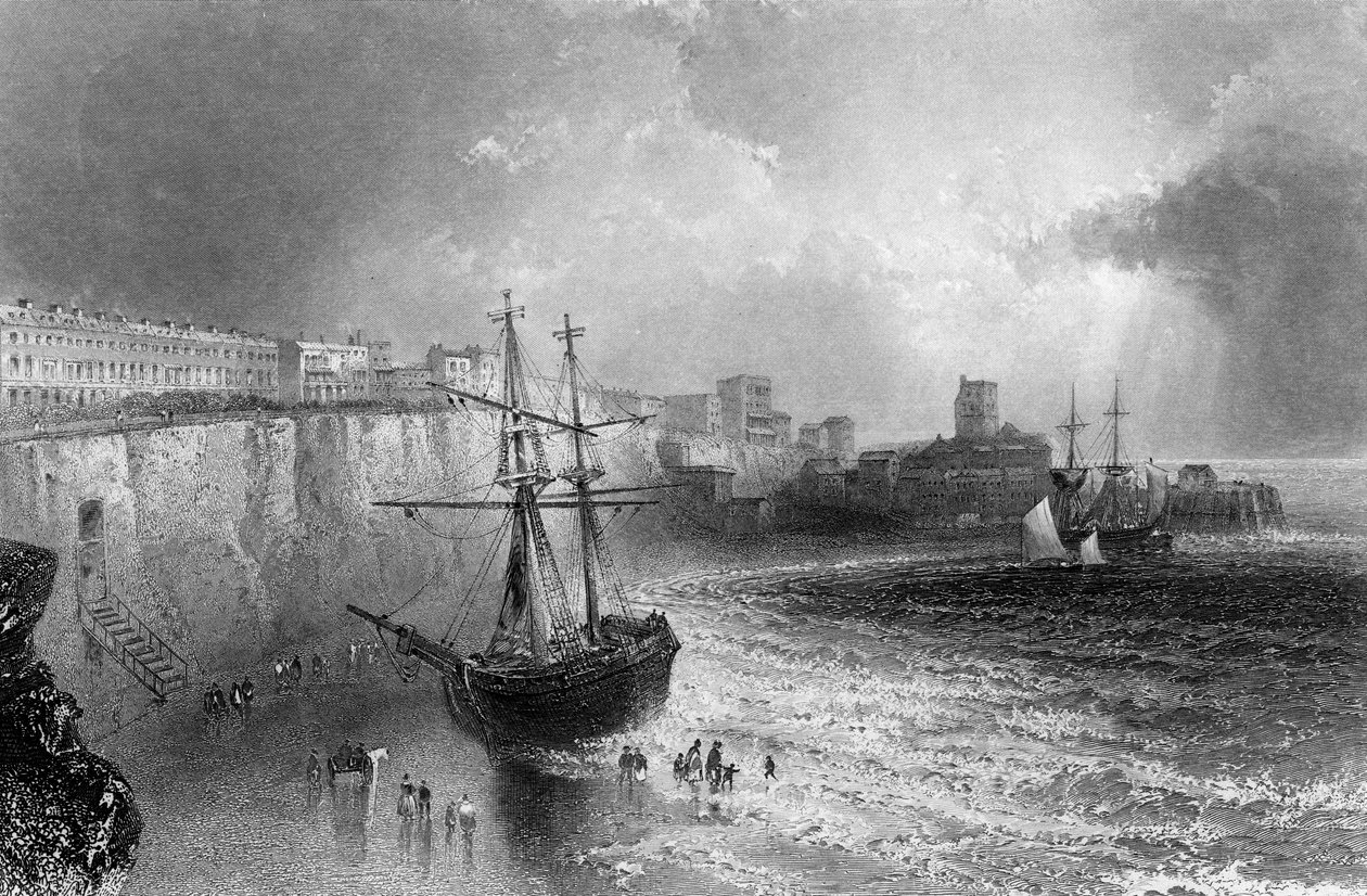 Broadstairs, Kent, grabado por Robert Brandard, 1842 de William Henry Bartlett