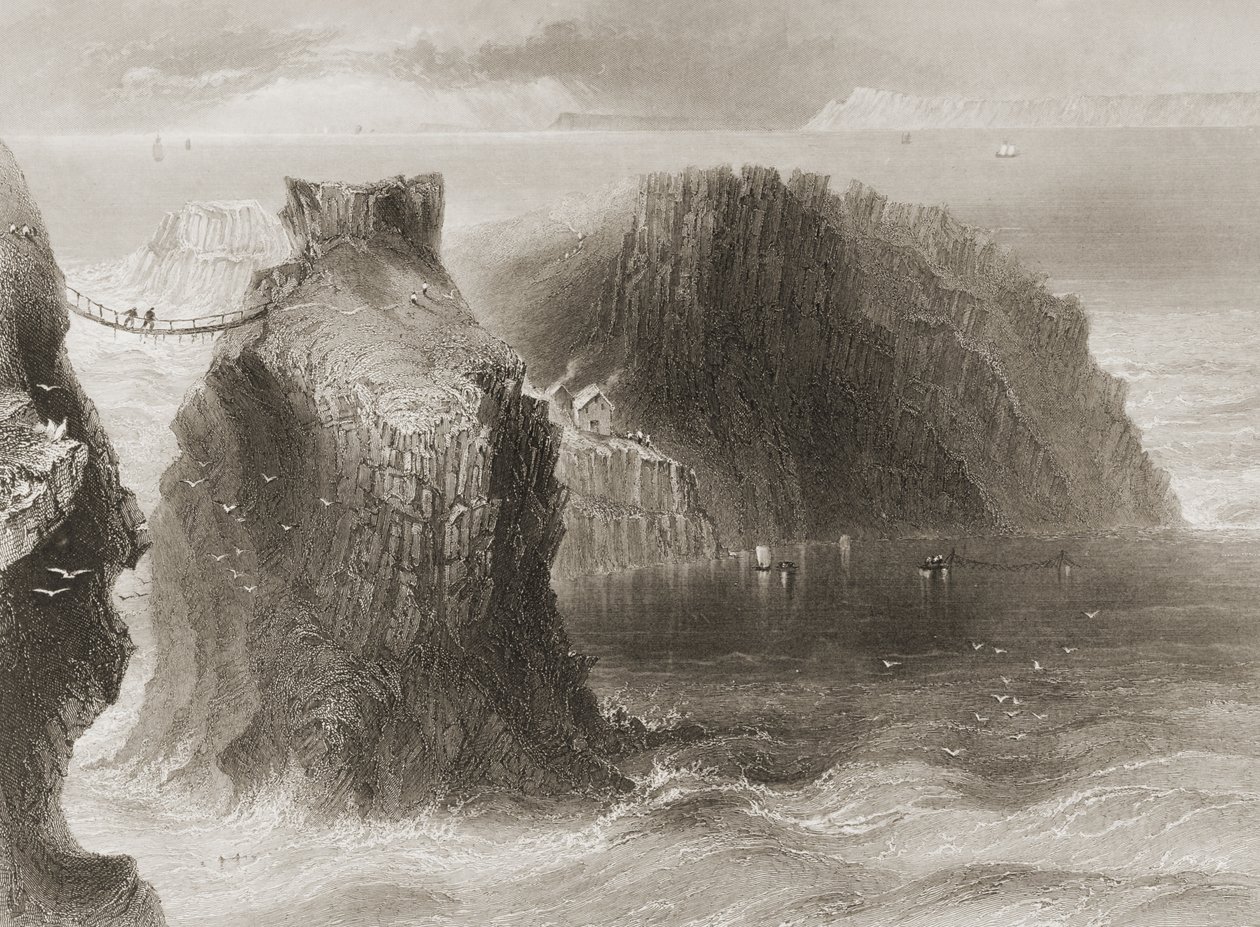 Puente de cuerda Carrick-a-Rede, Condado de Antrim, Irlanda del Norte, de 