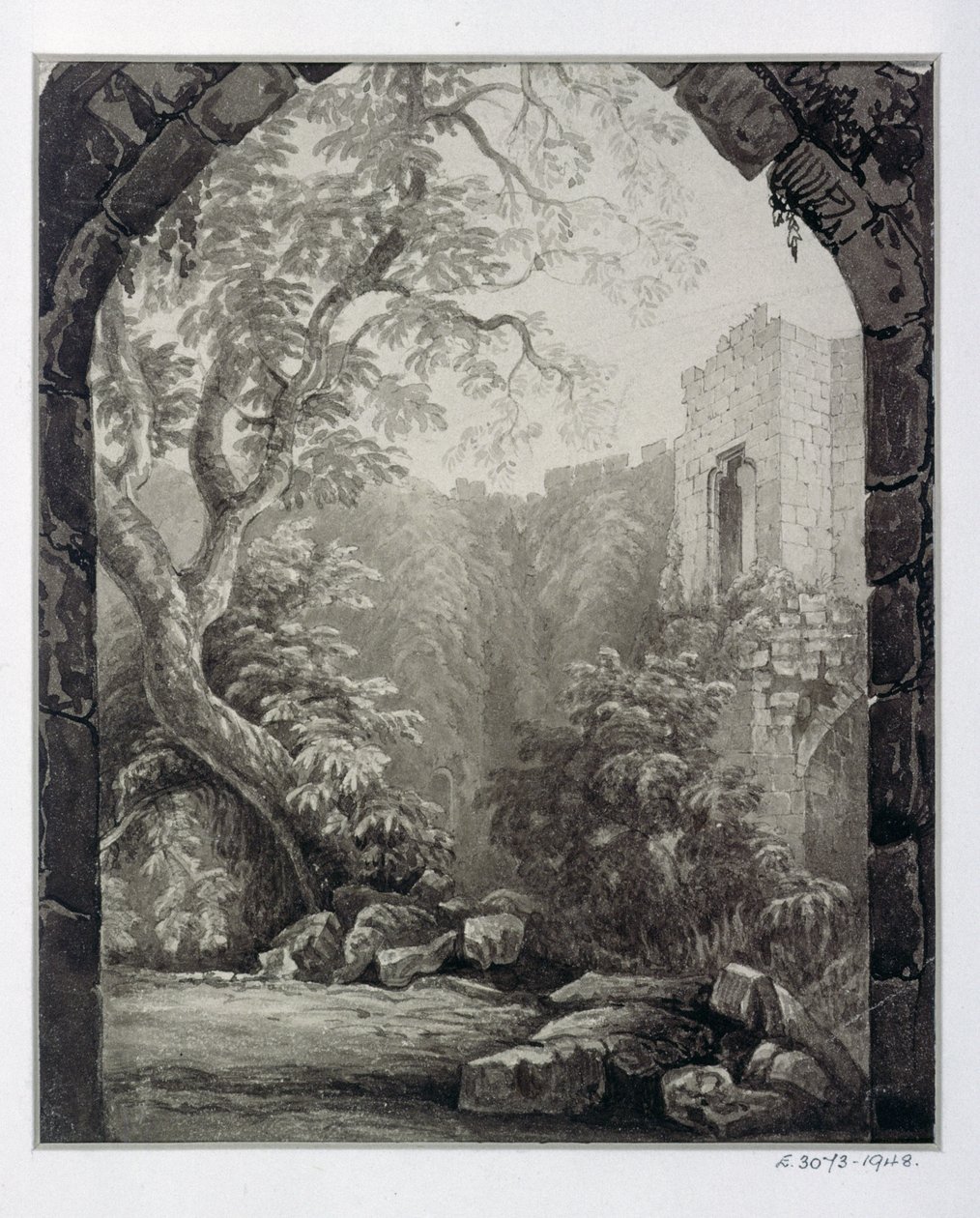 Cliffords Tower, York, interior, 1827 de William Henry Bartlett