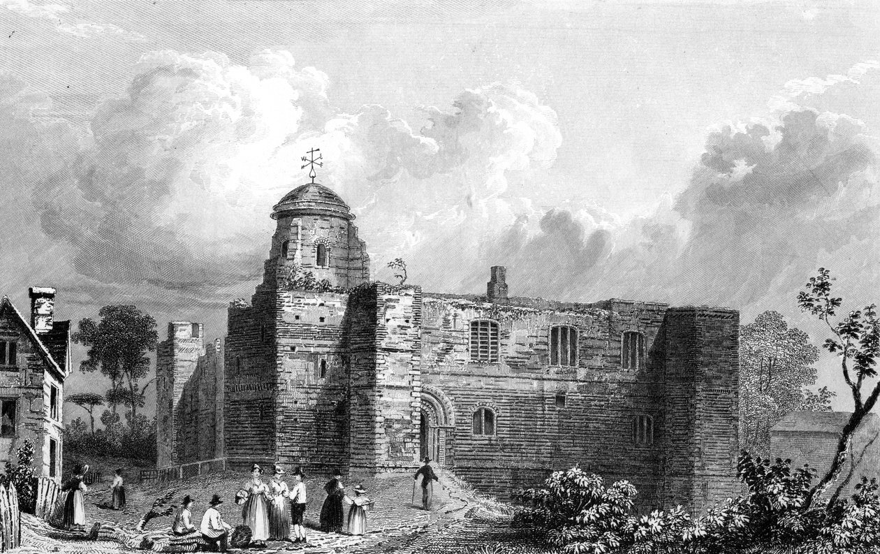 Castillo de Colchester, Essex, grabado por John Carr Armytage, 1832 de William Henry Bartlett