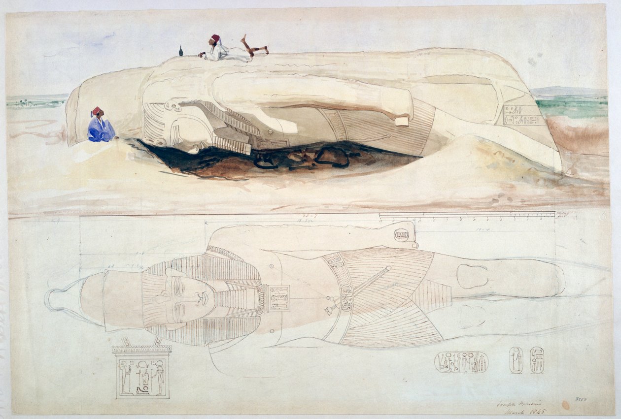 Coloso de Ramsés II, Menfis, 1845 de William Henry Bartlett