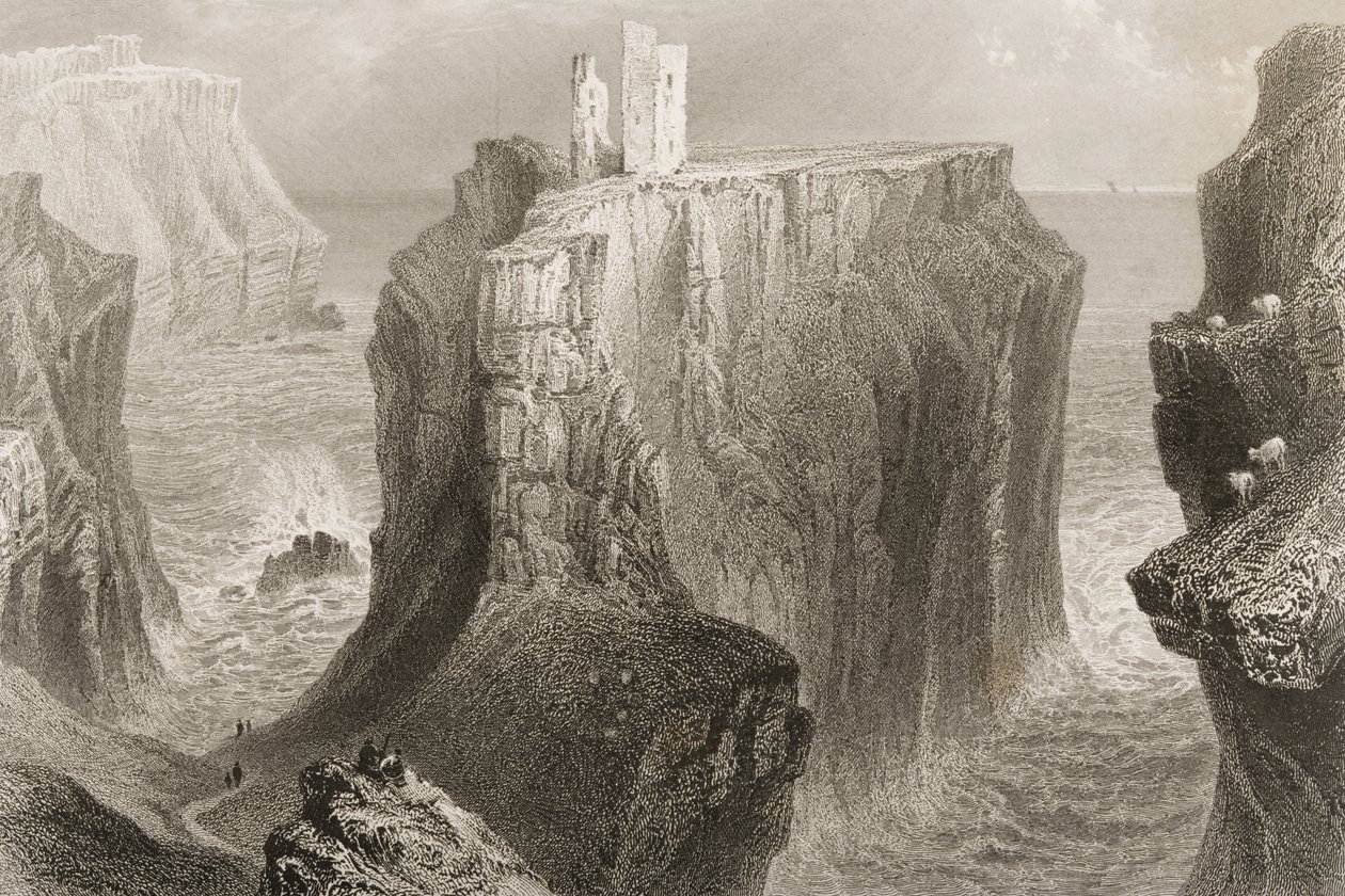 Castillo de Dunseverick, Condado de Antrim, Irlanda del Norte, de 