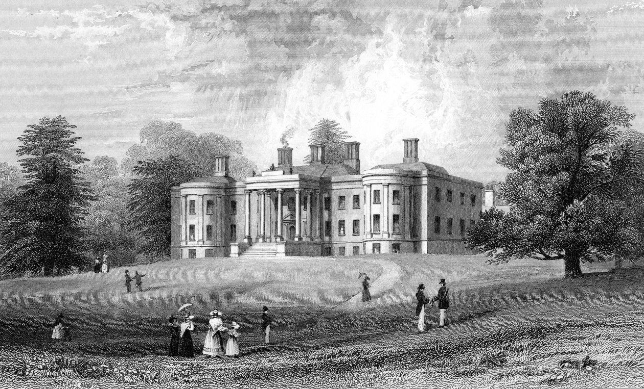 Felix Hall, Essex, grabado por Henry Adlard, 1833 de William Henry Bartlett