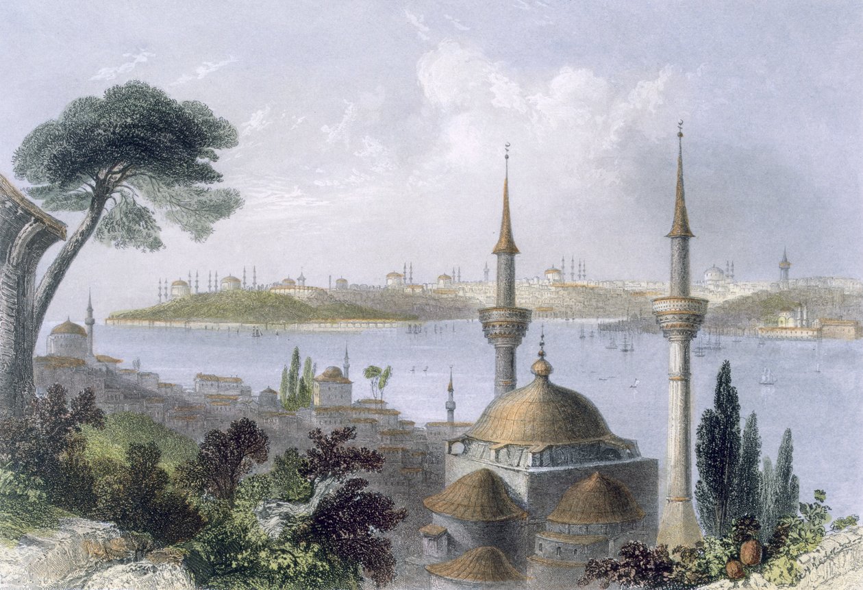 Vista general de Constantinopla desde Scutari, c.1850 de William Henry Bartlett