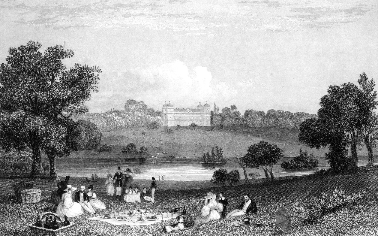 Hallingbury Place, Essex, grabado por Henry Wallis, 1832 de William Henry Bartlett