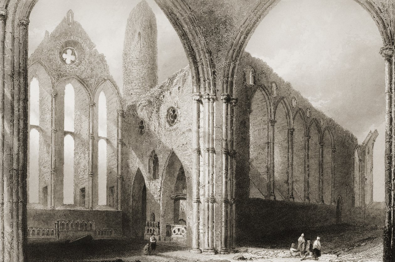 Interior de la Abadía de Hore, La Roca de Cashel, Condado de Tipperary, Irlanda, de 