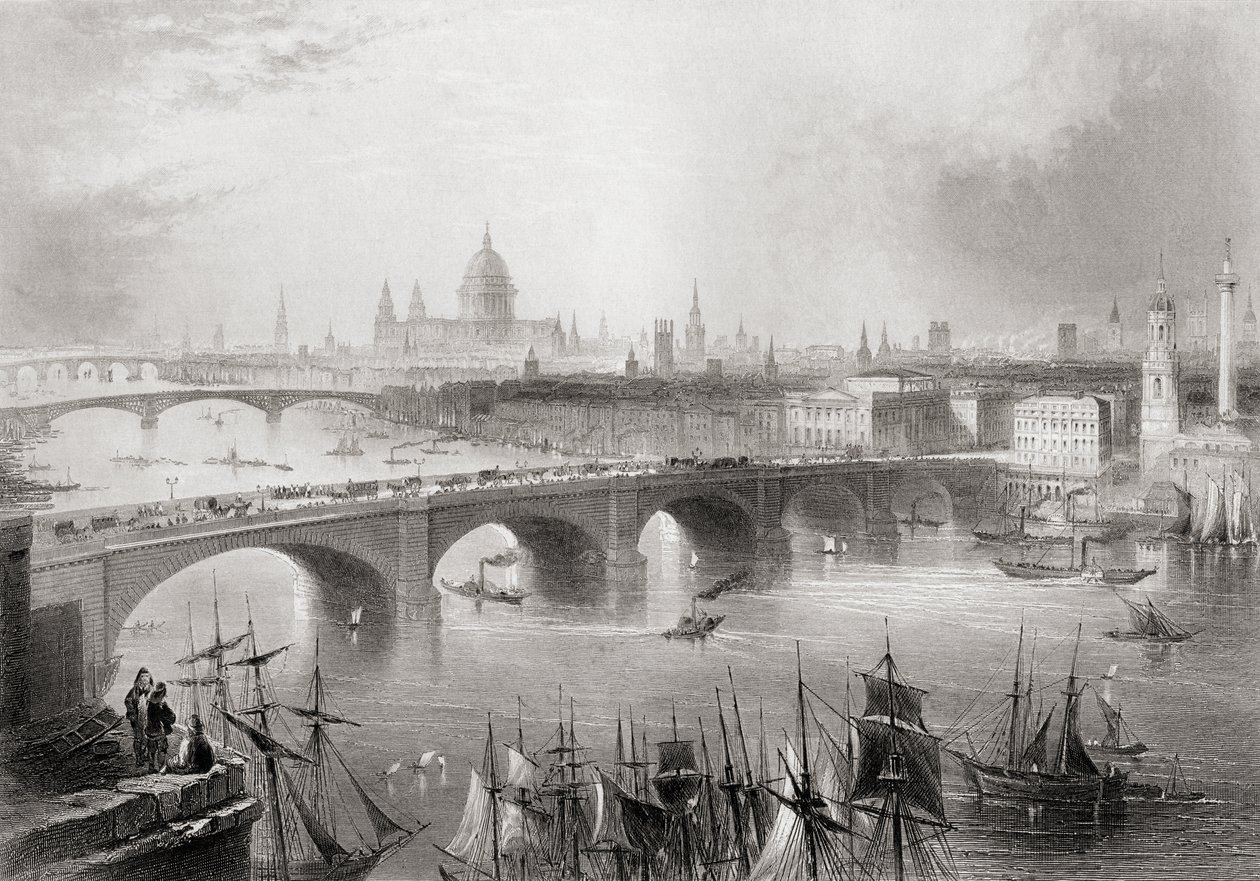 Londres, puentes de Southwark y Blackfriars sobre el río Támesis, Londres, Inglaterra, de 