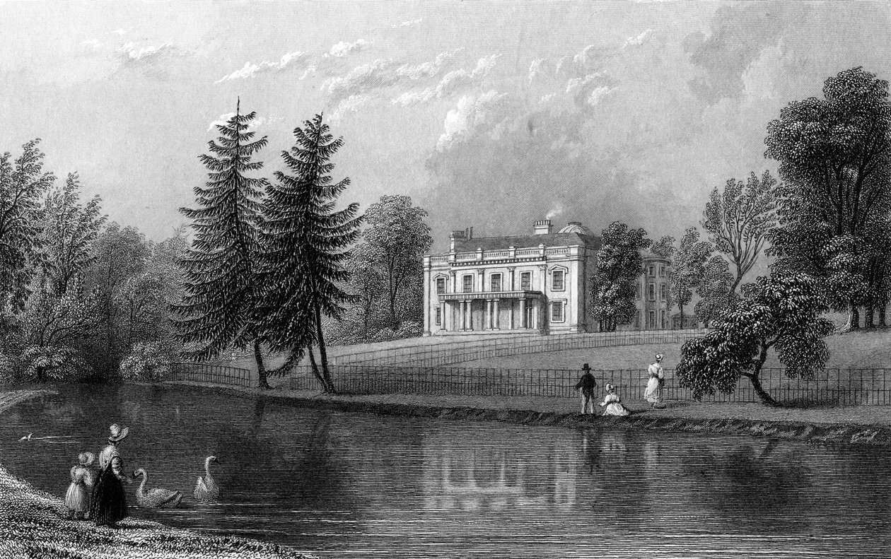 Moor Hall, cerca de Harlow, Essex, grabado por John Rogers, 1833 de William Henry Bartlett