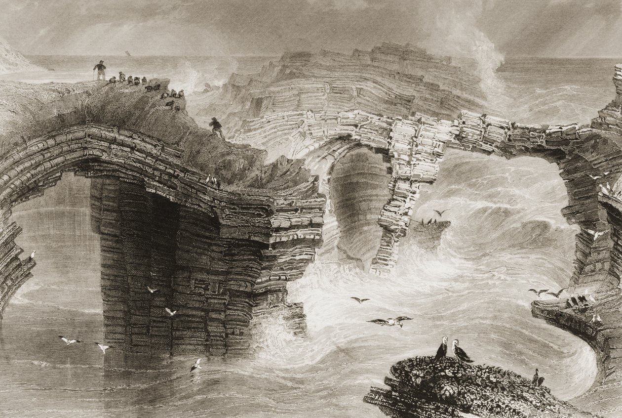 Puentes naturales cerca de Kilkee, Condado de Clare, Irlanda, de 