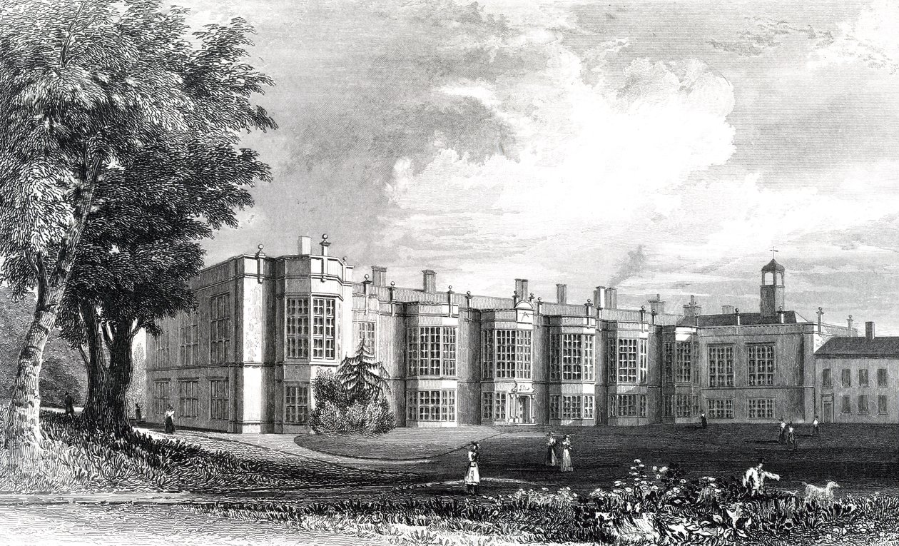 New Hall, cerca de Chelmsford, Essex, grabado por William Watkins, c.1832 de William Henry Bartlett