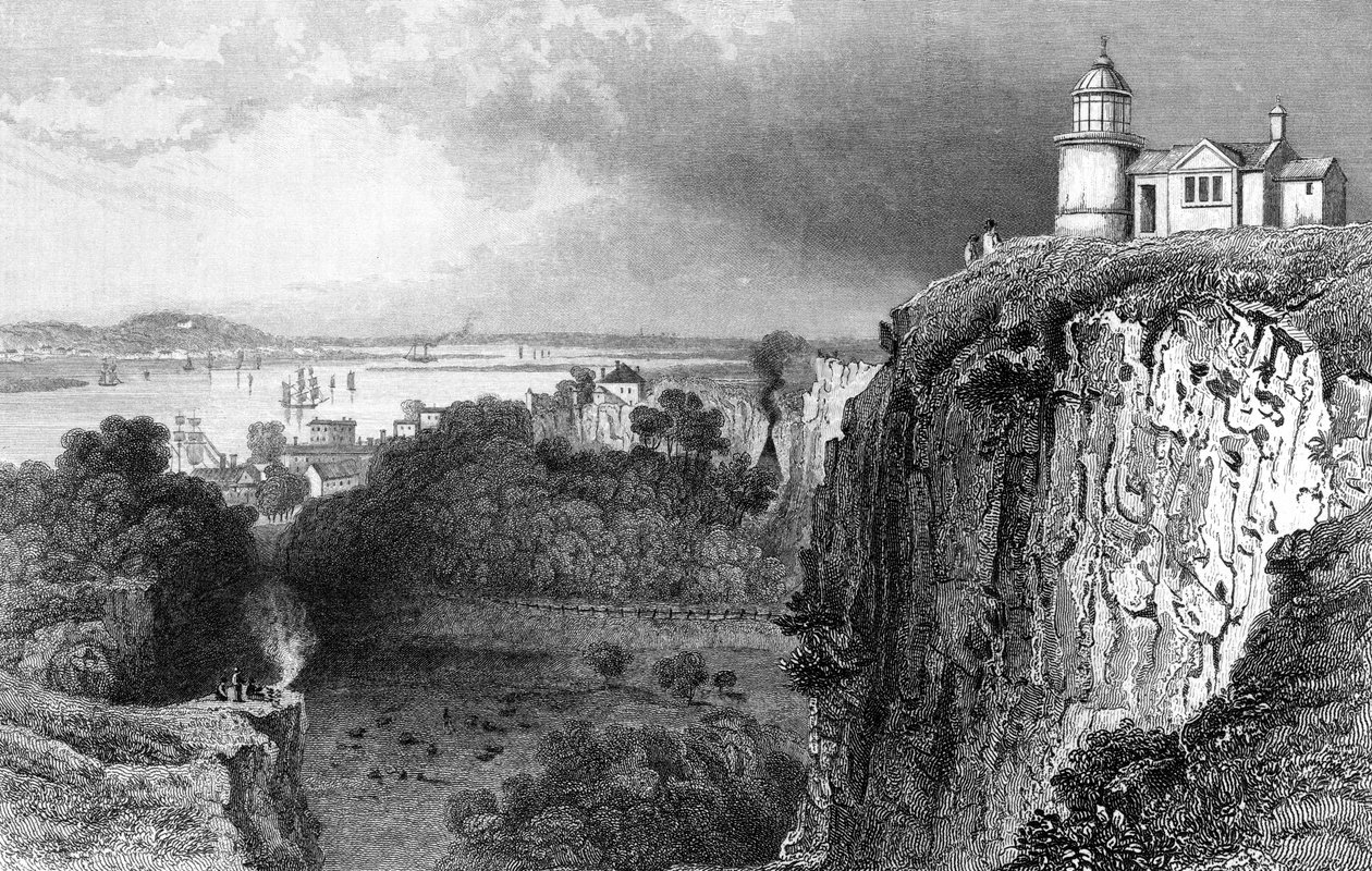 Purfleet, Essex, grabado por John Rogers, 1832 de William Henry Bartlett