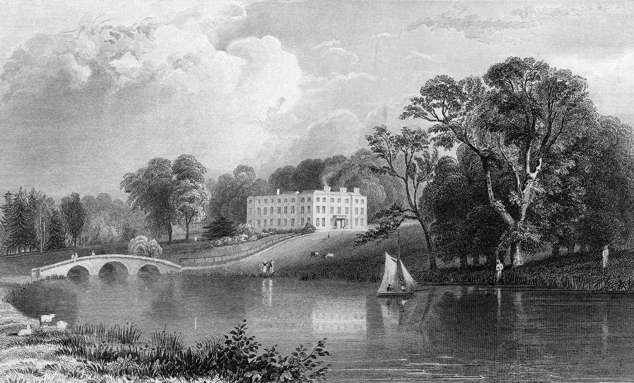 Rivenhall Place, Essex, grabado por John Carr Armytage, 1831 de William Henry Bartlett