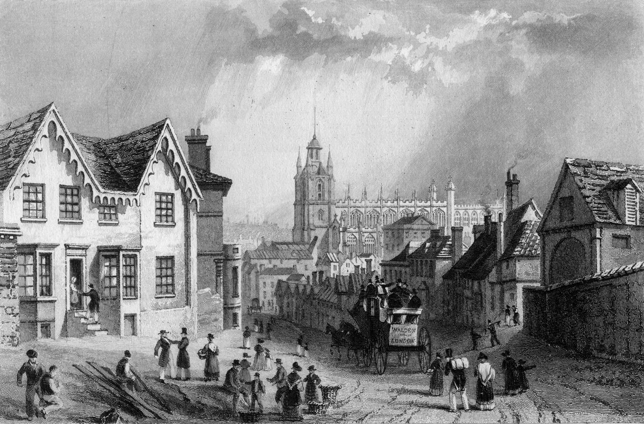 Saffron Walden, Essex, grabado por Charles Mottram, 1832 de William Henry Bartlett