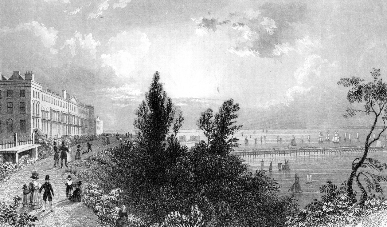 Terraza de Southend, Essex, grabado por Henry Wallis, 1832 de William Henry Bartlett