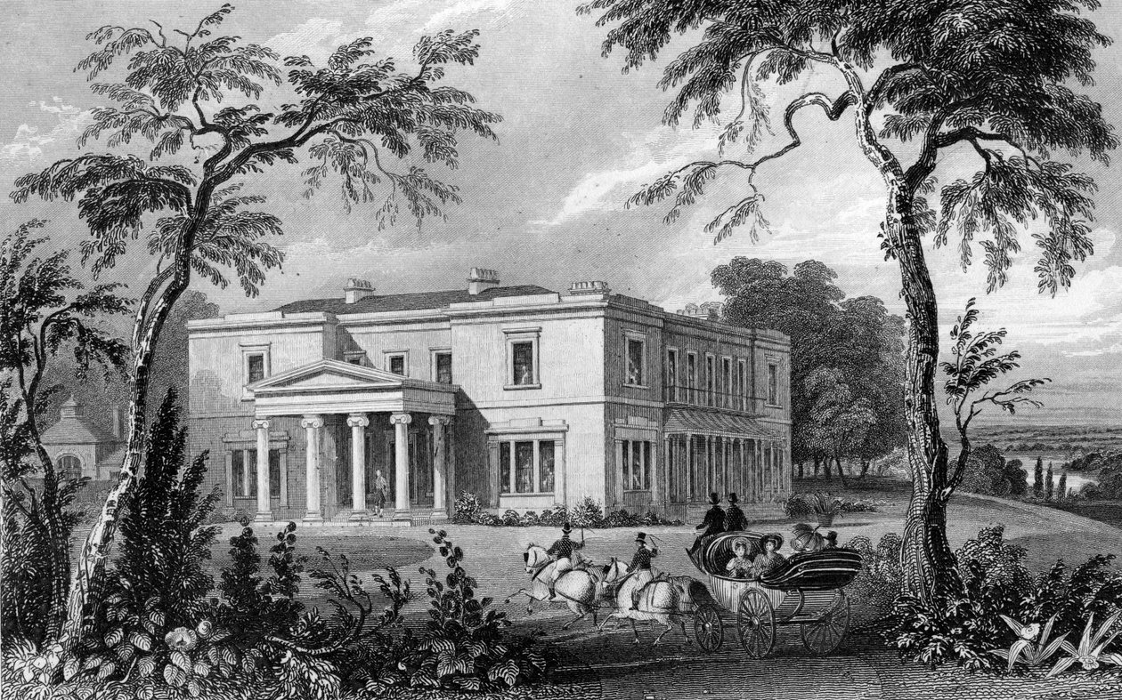 Stisted Hall, cerca de Braintree, Essex, grabado por John Carr Armytage, 1832 de William Henry Bartlett