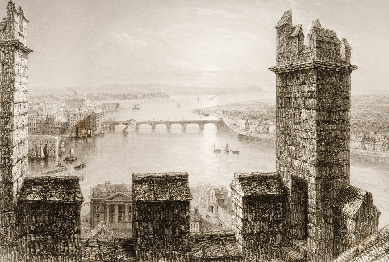 El río Shannon y Limerick desde la Torre de la Catedral, Condado de Limerick, de 