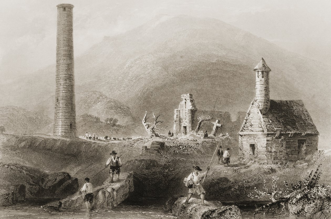 Las Ruinas de Glendalough, Condado de Wicklow, Irlanda, de 