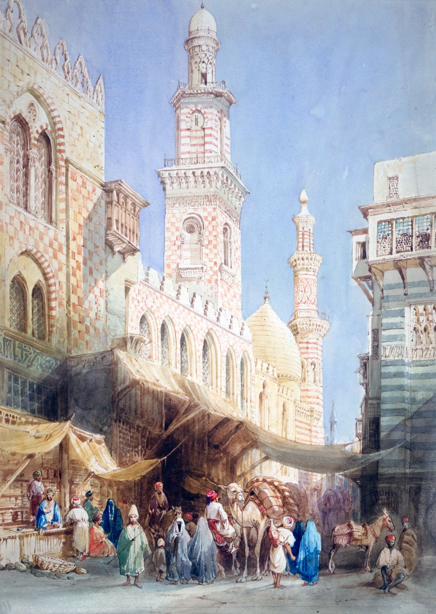 La Sharia El Gohargiyeh, El Cairo, siglo XIX de William Henry Bartlett
