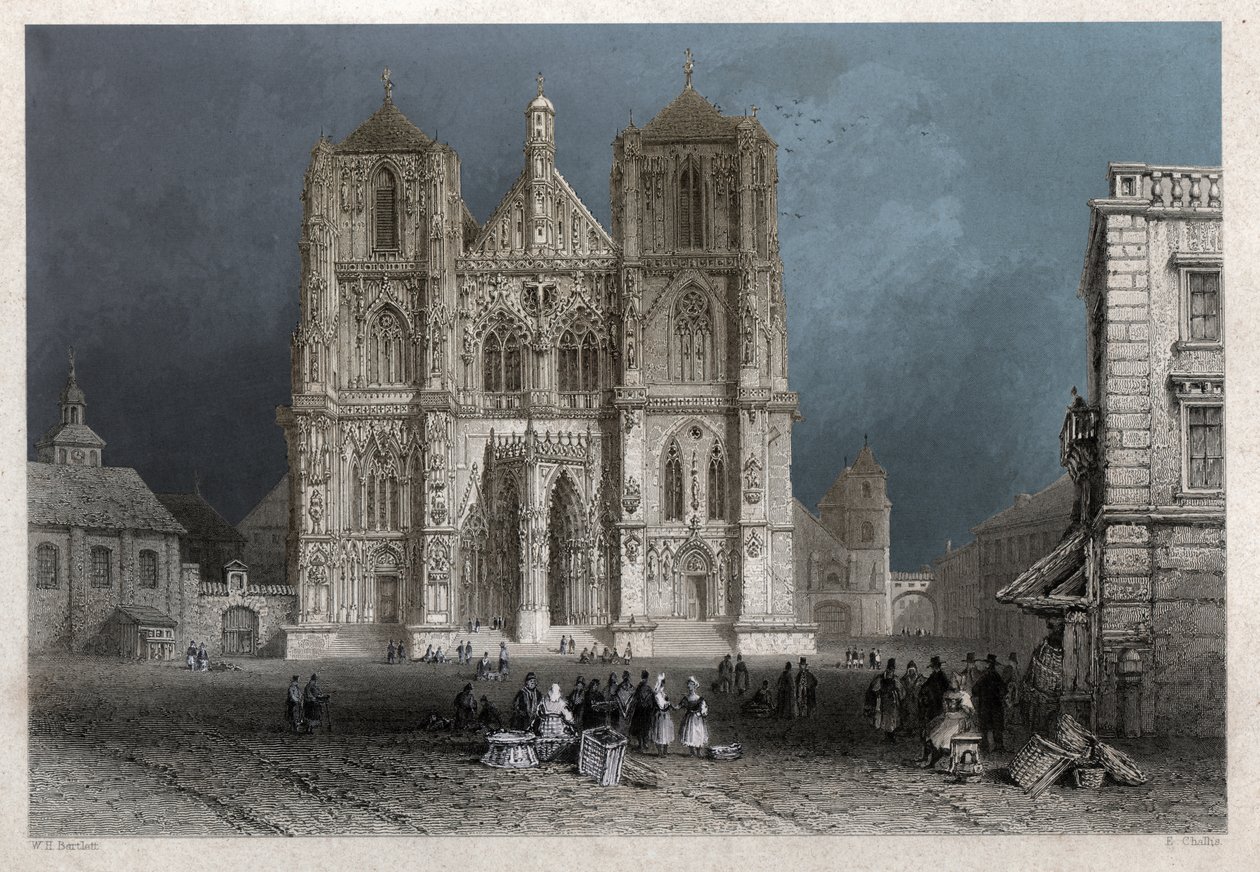 La catedral o cúpula de San Pedro en Ratisbona, ca. 1830 de William Henry Bartlett