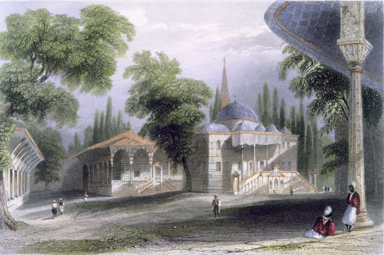 Tercer patio del Serai Bournou, c.1850 de William Henry Bartlett