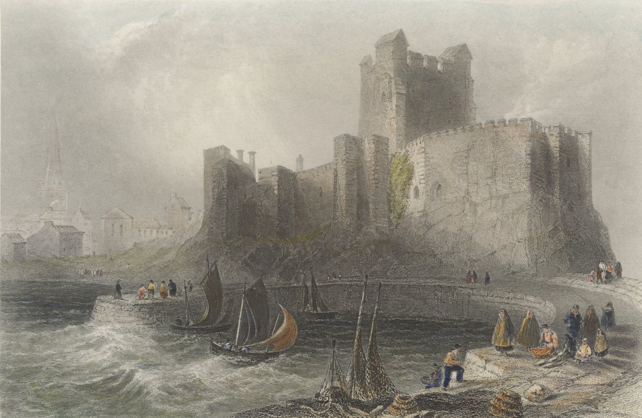 Vista del castillo de Carrickfergus de William Henry Bartlett
