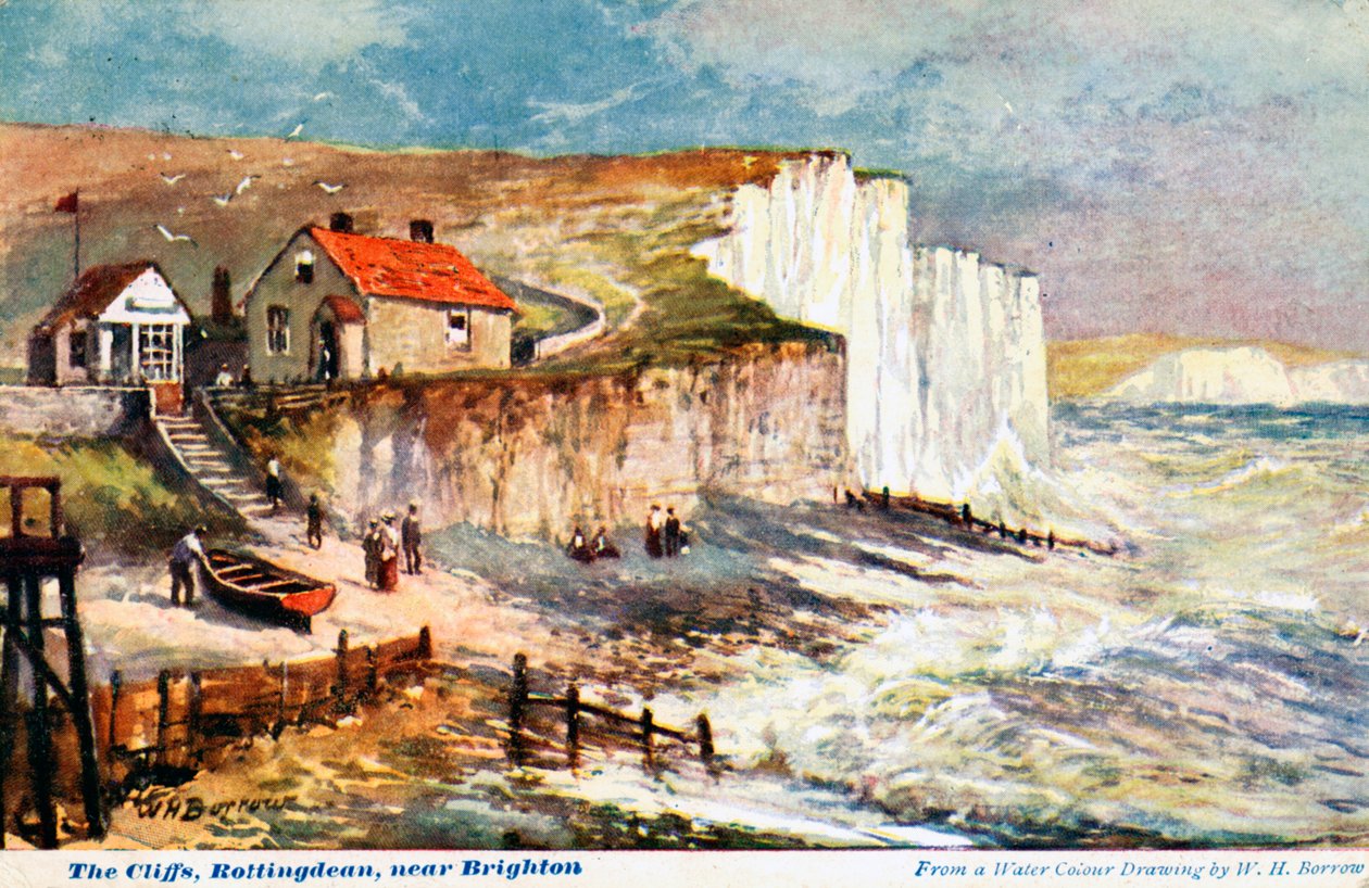 Los acantilados, Rottingdean, cerca de Brighton, 1905 de William Henry Borrow