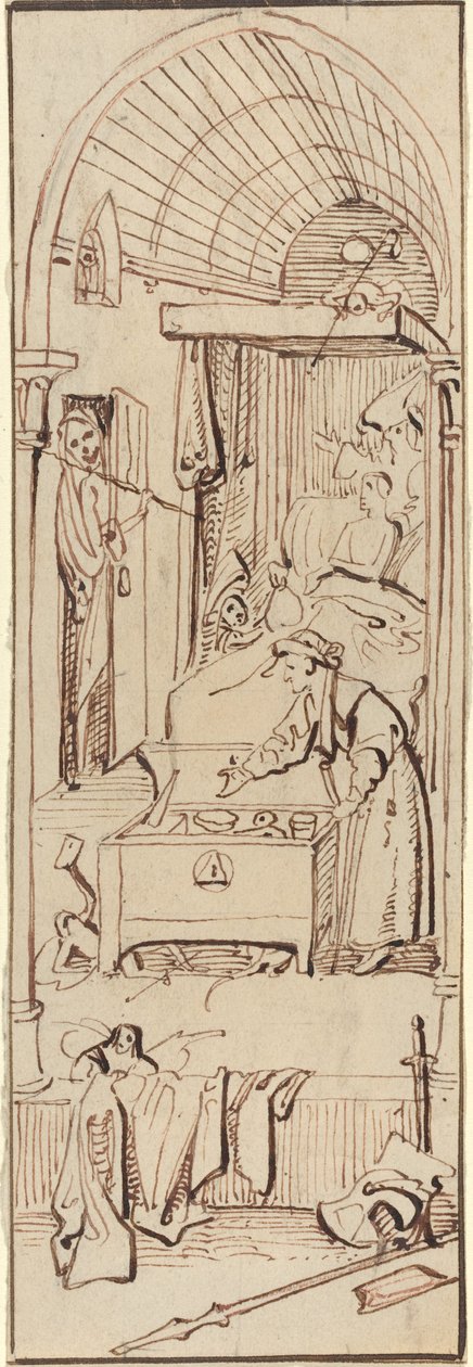 La muerte del avaro de William Henry Brooke after Hieronymus Bosch